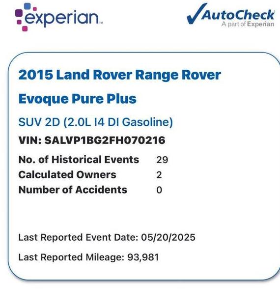 LAND ROVER RANGE ROVER EVOQUE 2015 SALVP1BG2FH070216 image